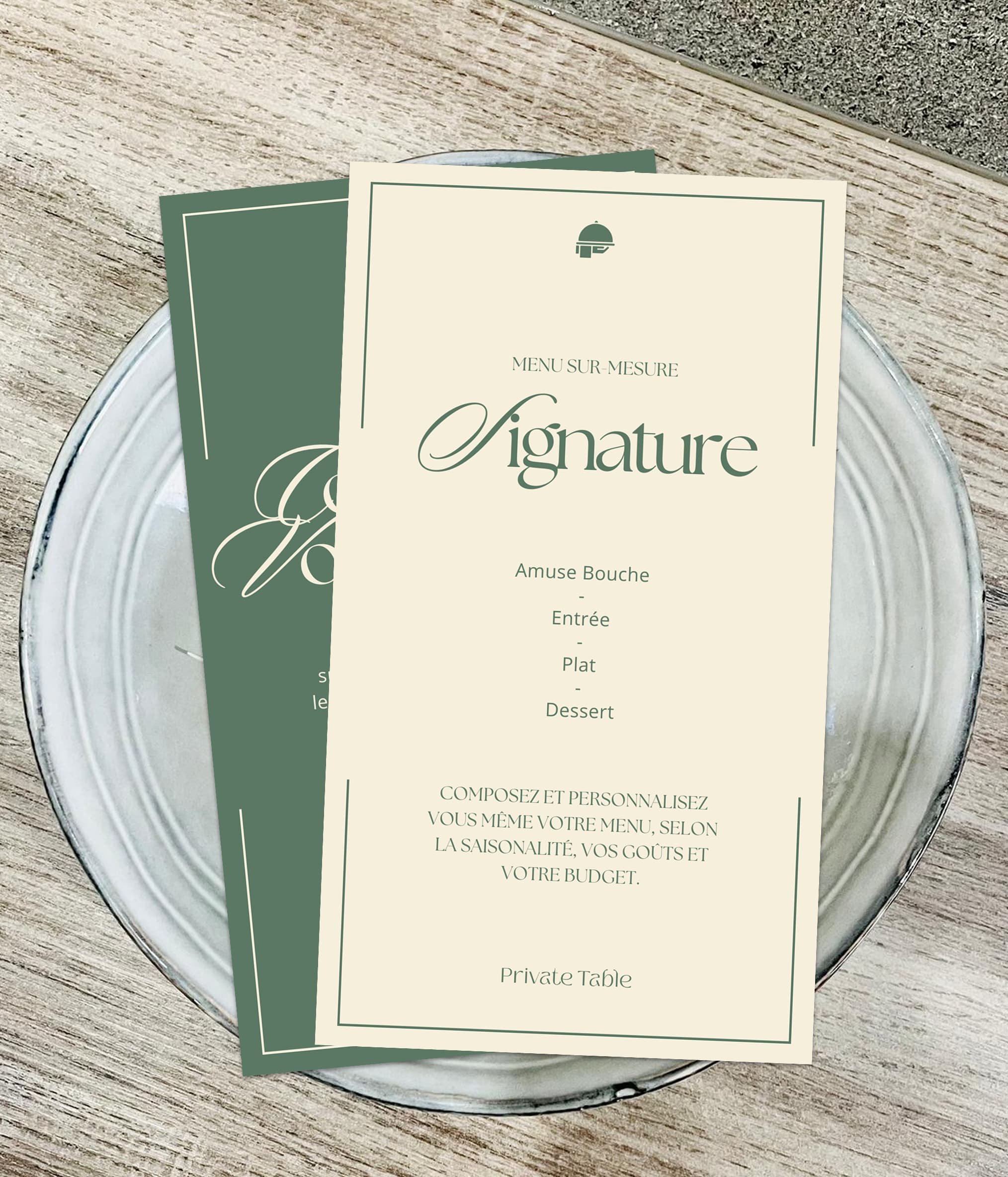 Exemple de menu sur-mesure