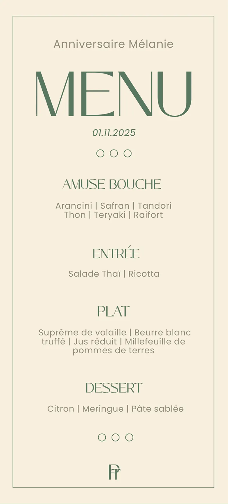 Menu exemple 2