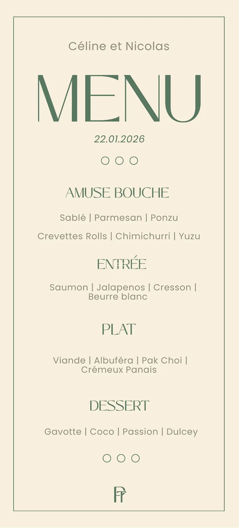 Menu exemple 3