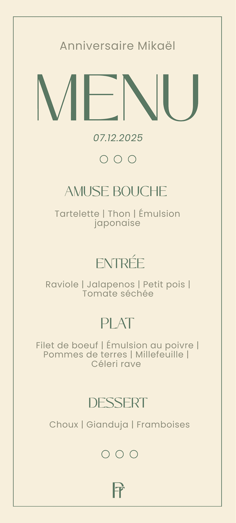 Menu exemple 4